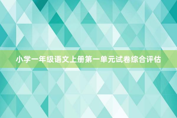 小学一年级语文上册第一单元试卷综合评估